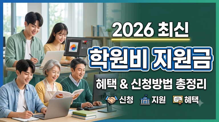 학원비 지원금 종류 및 신청방법 총정리 (2026 최신)